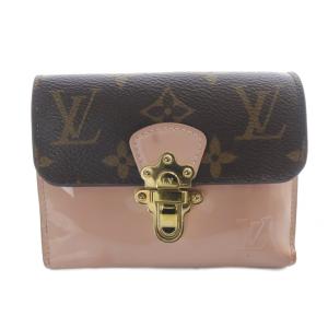 チェリーウッド コンパクトウォレット 財布 茶 ブラウン ピンク M61911 /SR17 OH