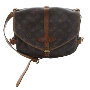 LOUIS VUITTON モノグラム ソミュール30 ショルダーバッグ ブラウン M42256