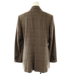 TOMORROWLAND collection ブラウニーグレンチェックダブルブレストジャケット テーラード 36 茶 ブラウン /AT OS