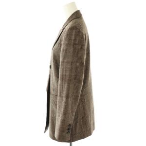 TOMORROWLAND collection ブラウニーグレンチェックダブルブレストジャケット テーラード 36 茶 ブラウン /AT OS