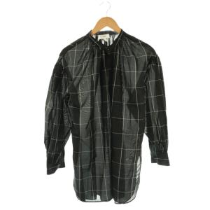 PLAID GATHERD SHIRT チェックシャツ 長袖 1 ブラック 15159 /DF OS