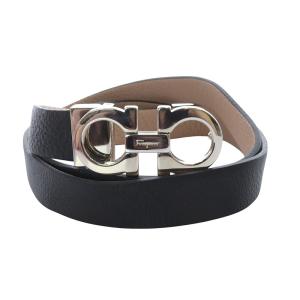 ダブル ガンチーニ リバーシブル ベルト 黒 ブラック ピンクべージュ /SR3 OH