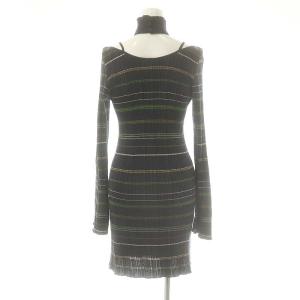 Mame Kurogouchi 23SS Random Ribbed Plaid Knitted Dress With Choker
