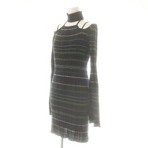 Mame Kurogouchi 23SS Random Ribbed Plaid Knitted Dress With Choker
