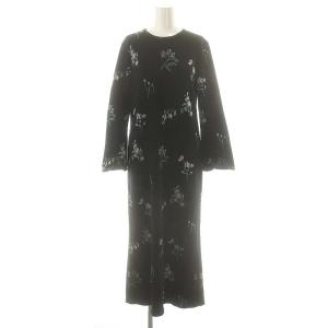 Floral Jacquard Knitted Dress ワンピース 2 ブラック