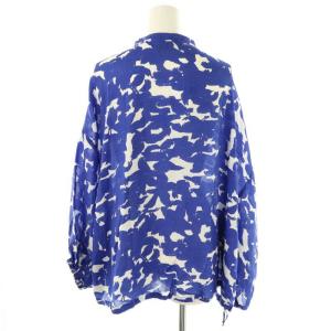 christian wijnants ブラウス 長袖 プルオーバー 総柄 スキッパー 36 青 白 /NR OS