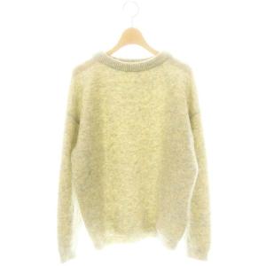モヘア×ウールブレンド クルーネック ニット セーター 長袖 XXS グリーン FN-WN-KNIT000638