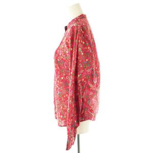 paul smith PINK 花柄 ノーカラーシャツ 長袖 44L レッド マルチカラー /DF OS