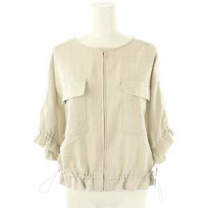 25SS ドロスト5分袖ブルゾン ノーカラー 2 グレー /AT OS