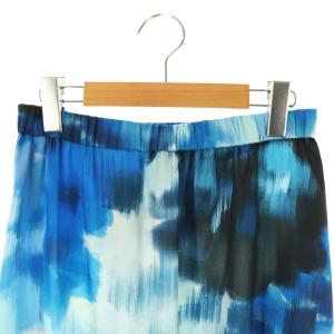 JOURNAL STANDARD relume 25SS ニュアンスフラワープリントスカート フレア マキシ ロング F 青 ブルー /AT OS