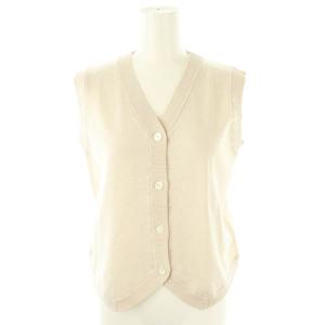 25SS LEVITAニットベスト Vネック 前開き ラメ F ベージュ /AT OS