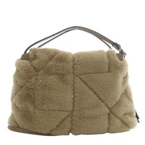 GUM gianni chiarini ALIFA M フェイクファー 2WAY ハンドバッグ ショルダーバッグ 斜め掛け キャメル /YO1