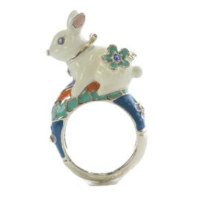 ANNA SUI 指輪 リング うさぎモチーフ 16号 マルチカラー /YO17