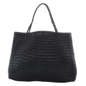 DRAGON SOPHIE かごバッグ トートバッグ メッシュ レザー ブラック /YO3