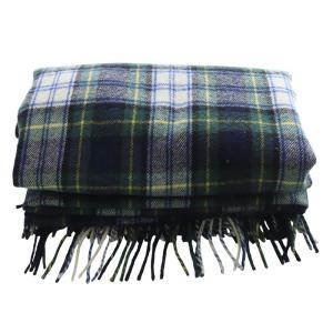 KANEKO ISAO ウール大判タータンチェック ストール フリンジ 緑 グリーン /SR15