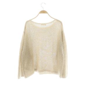 Plage 25SS linen mix loose プルオーバー ニット セーター 長袖 ベージュ /DF OS