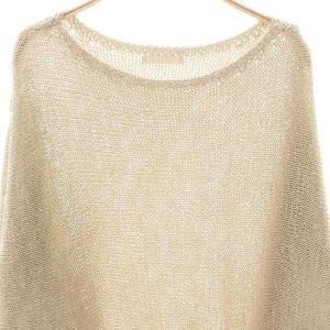 Plage 25SS linen mix loose プルオーバー ニット セーター 長袖 ベージュ /DF OS