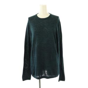 超ガーゼ コットンクルーネックインディゴニット セーター 長袖 紺 /NR OS