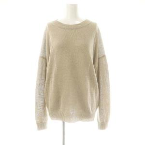 25SS LINEN BF KNIT PULLOVER ベージュ