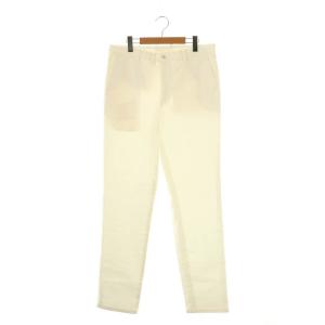 ストレッチホワイトパンツ テーパード ジッパーフライ コットン L 白 /NR OS