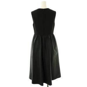 Aveniretoile 24SS ウエストギャザードッキングワンピース ロング ノースリーブ 32 ブラック /HK OS