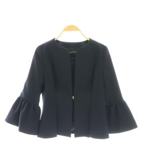25SS ギャザーフレアスリーブジャケット ノーカラー 32P 黒 /CX OS
