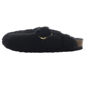 BIRKENSTOCK BOSTON BIG BUCKLE TEDDY サンダル 24cm 黒 ブラック /SR34