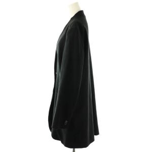 MM6 Maison Margiela ウール ノーカラーコート ロングジャケット 42 ブラック /DF OS