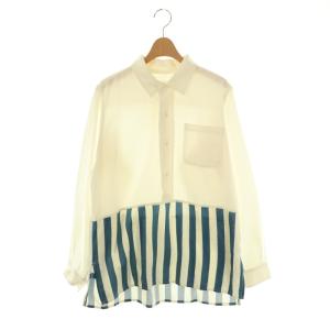 talbot p.o. shirt l/s 切り替え プルオーバー ストライプシャツ チュニック 2 白