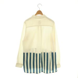 visvim talbot p.o. shirt l/s 切り替え プルオーバー ストライプシャツ チュニック 2 白