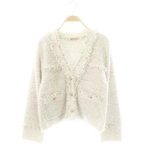 23AW ラメツイードニットジャケット ノーカラー 1 ホワイト /HK OS SH