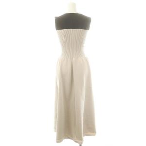 Apuweiser-riche 24SS ホールガーメントビスチェ切替ワンピース ロング ノースリーブ 0 グレー ブラック /HK OS