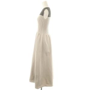 Apuweiser-riche 24SS ホールガーメントビスチェ切替ワンピース ロング ノースリーブ 0 グレー ブラック /HK OS