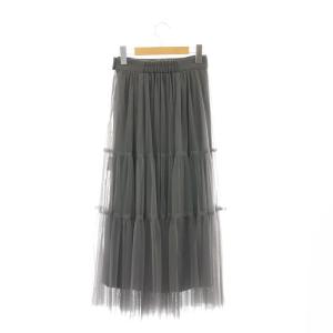 Apuweiser-riche 二点セット 23SS 2WAYレイヤードチュールスカート フレア タイト 0 チャコールグレー /CX