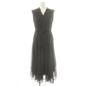 洗えるシアーシャツフレアワンピース ドット 1 ブラック オフホワイト /DO OS