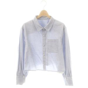 23SS パール釦シャンブレークロップドシャツ 長袖 1 ライトブルー /HK OS