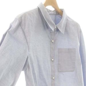 Apuweiser-riche 23SS パール釦シャンブレークロップドシャツ 長袖 1 ライトブルー /HK OS