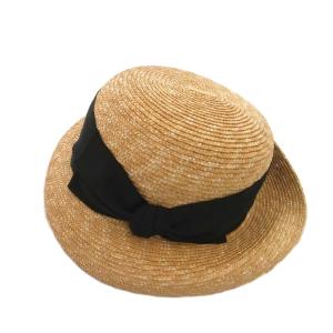 ストローハット 麦わら帽子 リボン ベージュ /FF