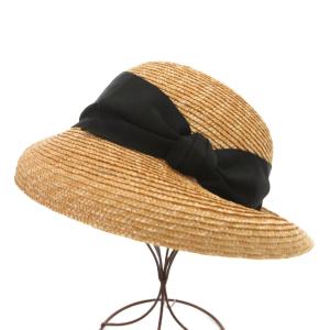 CA4LA ストローハット 麦わら帽子 リボン ベージュ /FF