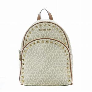 リュック デイパック MK柄 スタッズ ホワイト ブラウン /RI OS