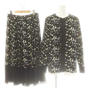 セットアップ City Lights Print ブラウス プリーツスカート 9 黒 マルチカラー /MI