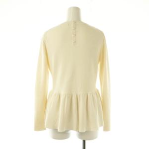 Aveniretoile バックパールボタンペプラムニット プルオーバー 長袖 36 オフホワイト /DF OS