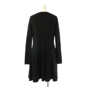 Aveniretoile フレアロングニットカーディガン Vネック 36 ブラック /DF OS