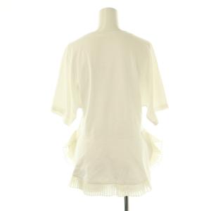 Chloe プリーツ切替ドルマンショートスリーブTシャツ カットソー 半袖 コットン XS 白 /NR OS
