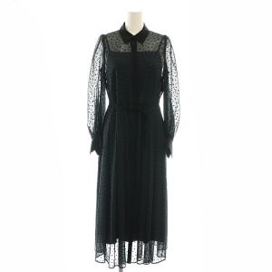 スターフロッキーシャツワンピース シアー インナー付き 36 黒 /CX OS