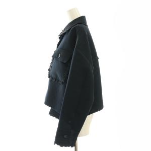 yori 25SS スカラップショートジャケット 36 ブラック