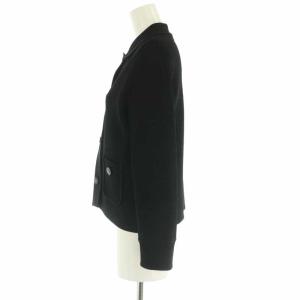 Christian Dior マクロカナージュ CDボタン ニットジャケット 36 ブラック