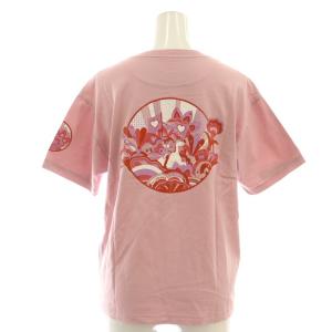 カルトゥッシュ クルーネックTシャツ プリント 34 ピンク