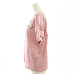 HERMES カルトゥッシュ クルーネックTシャツ プリント 34 ピンク