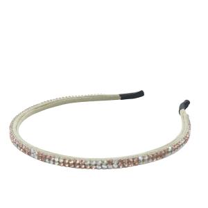 カチューシャ ヘアバンド ラインストーン ピンク シルバー色 /YO21